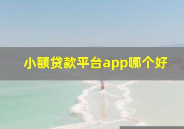 小额贷款平台app哪个好