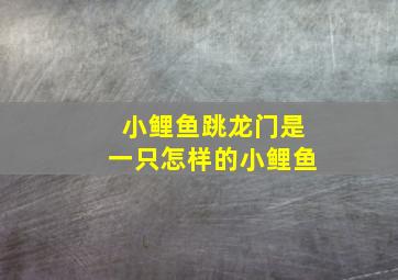 小鲤鱼跳龙门是一只怎样的小鲤鱼