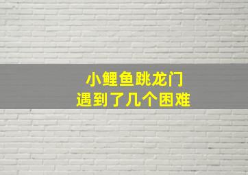 小鲤鱼跳龙门遇到了几个困难