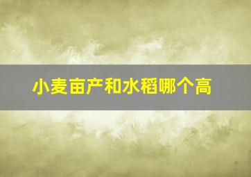 小麦亩产和水稻哪个高