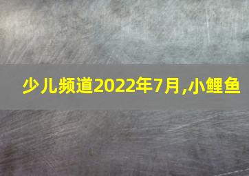 少儿频道2022年7月,小鲤鱼