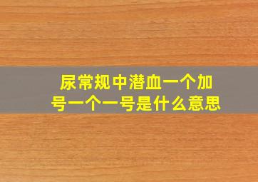 尿常规中潜血一个加号一个一号是什么意思