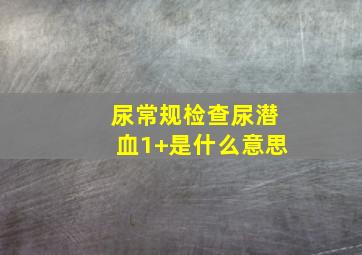 尿常规检查尿潜血1+是什么意思