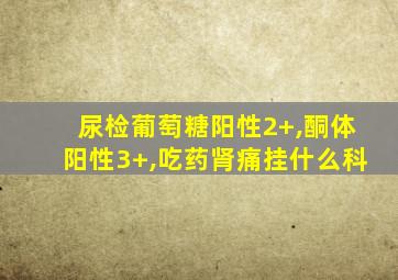 尿检葡萄糖阳性2+,酮体阳性3+,吃药肾痛挂什么科