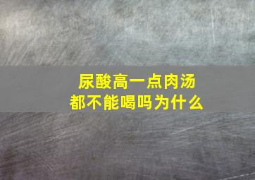 尿酸高一点肉汤都不能喝吗为什么