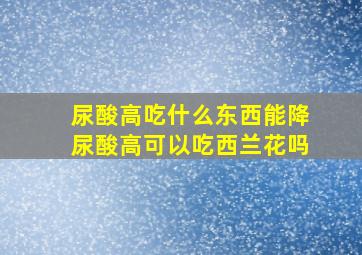 尿酸高吃什么东西能降尿酸高可以吃西兰花吗