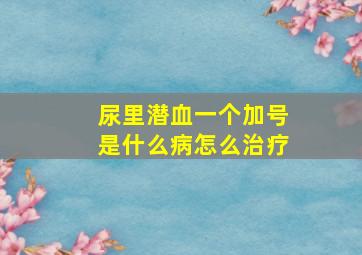 尿里潜血一个加号是什么病怎么治疗