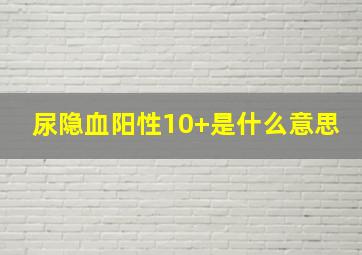 尿隐血阳性10+是什么意思