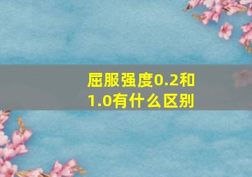 屈服强度0.2和1.0有什么区别