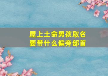 屋上土命男孩取名要带什么偏旁部首