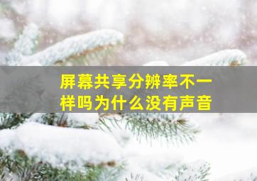 屏幕共享分辨率不一样吗为什么没有声音