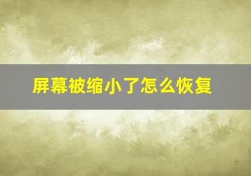 屏幕被缩小了怎么恢复