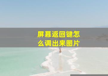 屏幕返回键怎么调出来图片