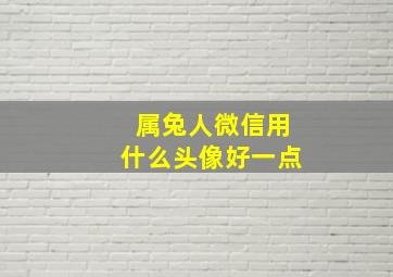 属兔人微信用什么头像好一点