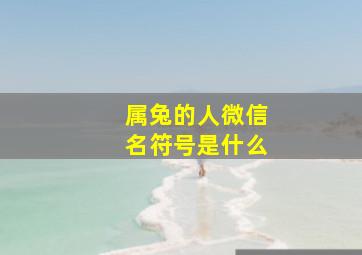 属兔的人微信名符号是什么