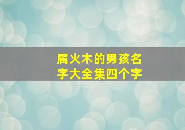 属火木的男孩名字大全集四个字