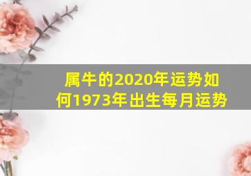 属牛的2020年运势如何1973年出生每月运势