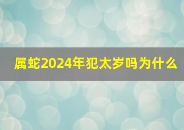 属蛇2024年犯太岁吗为什么