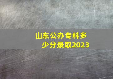 山东公办专科多少分录取2023