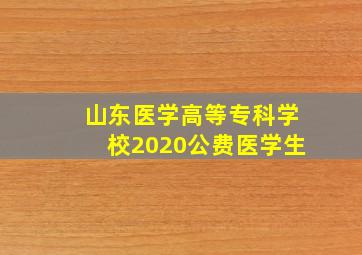 山东医学高等专科学校2020公费医学生