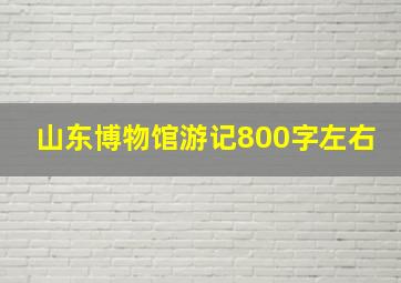 山东博物馆游记800字左右