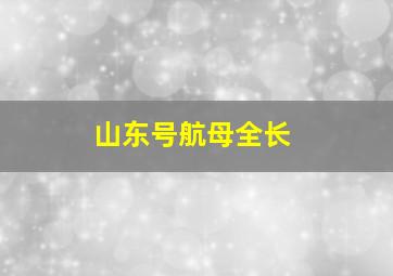 山东号航母全长