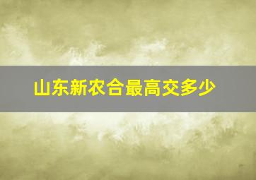 山东新农合最高交多少