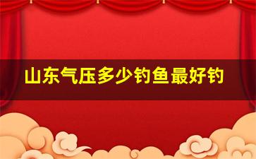 山东气压多少钓鱼最好钓