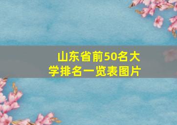 山东省前50名大学排名一览表图片