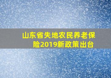 山东省失地农民养老保险2019新政策出台