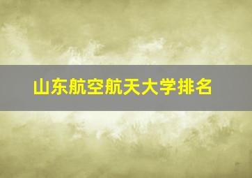 山东航空航天大学排名