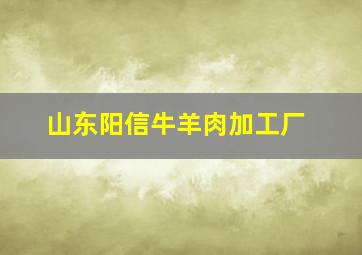 山东阳信牛羊肉加工厂