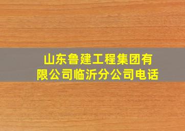 山东鲁建工程集团有限公司临沂分公司电话