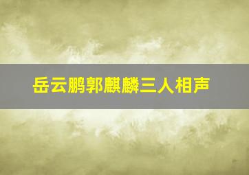 岳云鹏郭麒麟三人相声