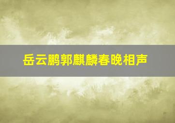 岳云鹏郭麒麟春晚相声