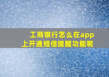 工商银行怎么在app上开通短信提醒功能呢