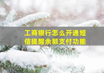 工商银行怎么开通短信提醒余额支付功能