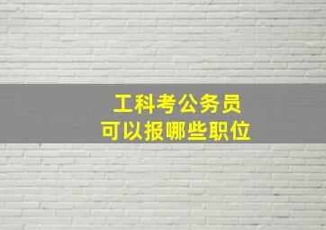 工科考公务员可以报哪些职位