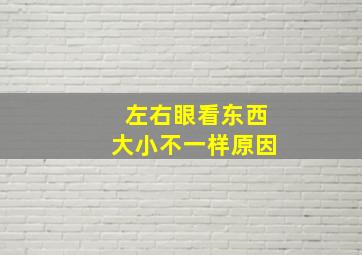 左右眼看东西大小不一样原因