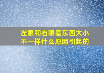 左眼和右眼看东西大小不一样什么原因引起的