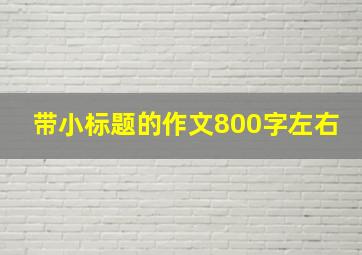 带小标题的作文800字左右