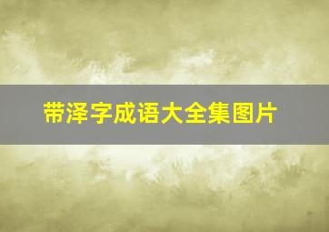 带泽字成语大全集图片