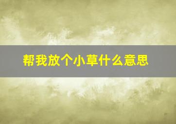 帮我放个小草什么意思