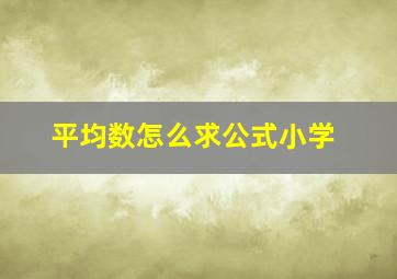 平均数怎么求公式小学