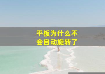 平板为什么不会自动旋转了