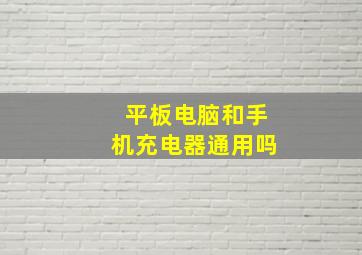 平板电脑和手机充电器通用吗