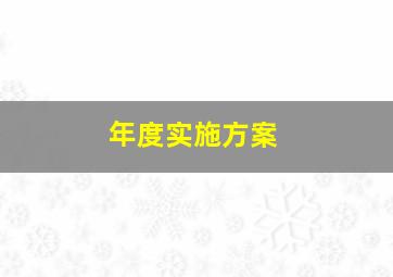 年度实施方案