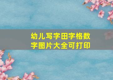 幼儿写字田字格数字图片大全可打印