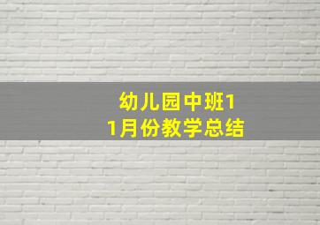 幼儿园中班11月份教学总结