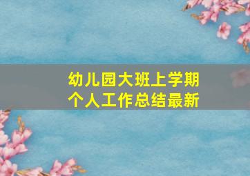 幼儿园大班上学期个人工作总结最新